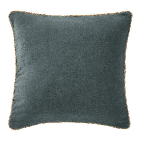 Coussin 45x45 cm Velours de coton Ardoise
