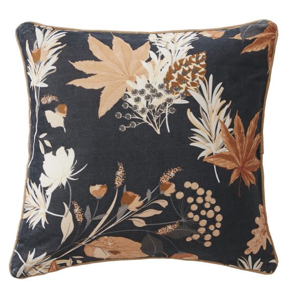 Coussin 45x45 cm Velours de coton Hazel Bleu