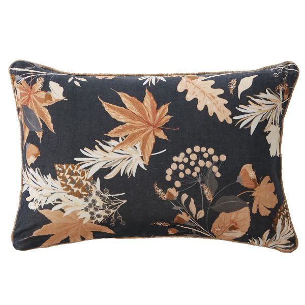 Coussin 40x60 cm Velours de coton Hazel Bleu