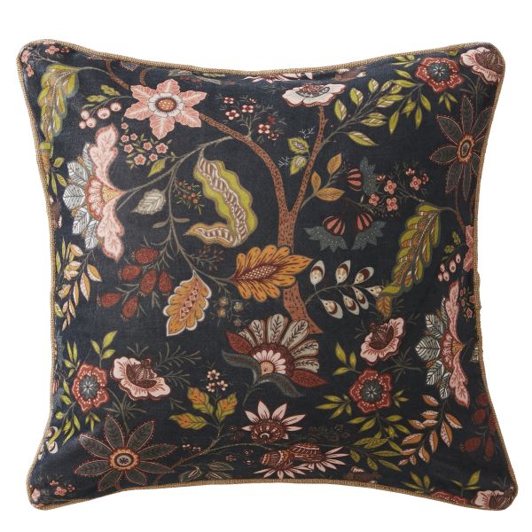 Coussin 45x45 cm Velours de coton Alix Bleu