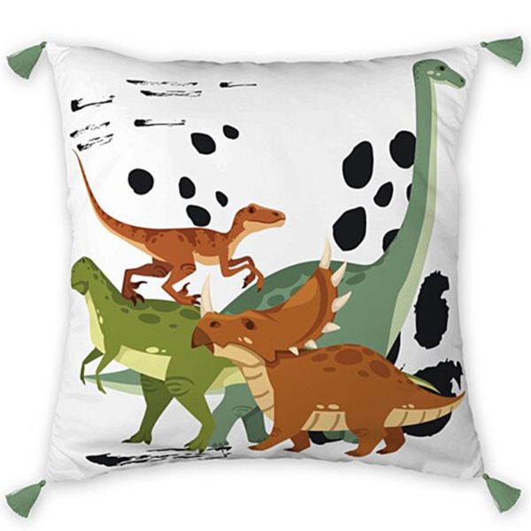 Coussin 40x40 cm Coton Cretace avec pompons