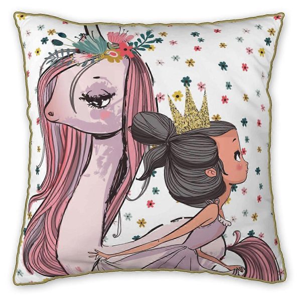 Coussin 40x40 cm Coton Pegase avec passepoil