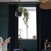 Rideau ajustable 140x270 cm velours de coton Minuit