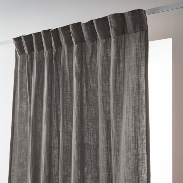 Rideau galon fronceur 140x240 cm Gaze de Coton Granit