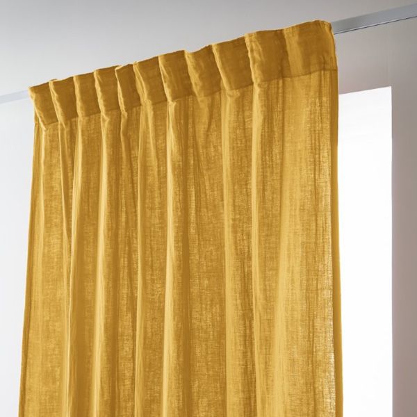 Rideau galon fronceur 140x240 cm Gaze de Coton Safran