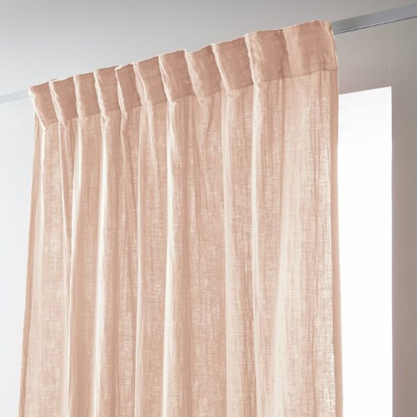 Rideau galon fronceur 140x240 cm Gaze de Coton Guimauve