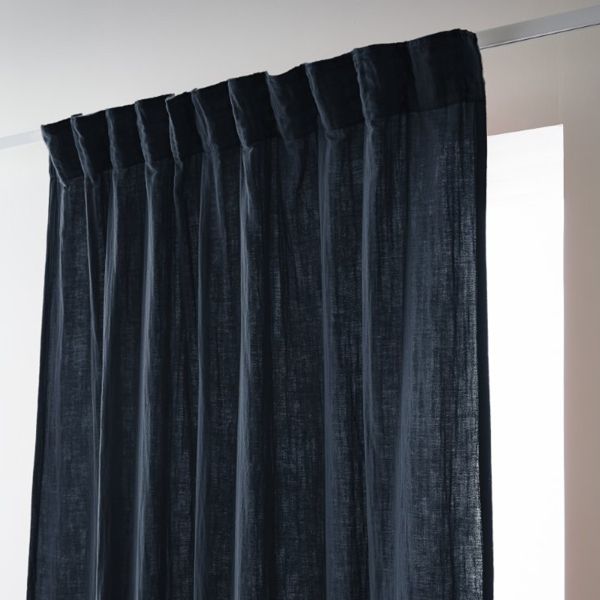 Rideau galon fronceur 140x240 cm Gaze de Coton Minuit