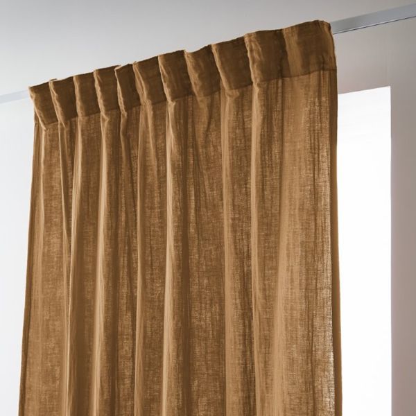 Rideau galon fronceur 140x240 cm Gaze de Coton Camel