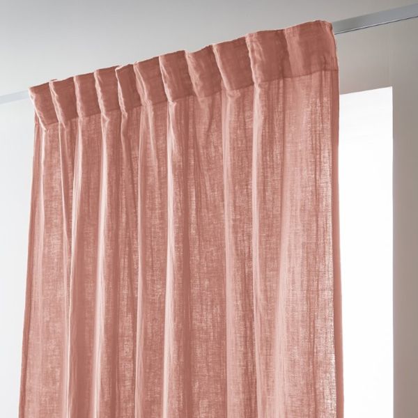 Rideau galon fronceur 140x240 cm Gaze de Coton Rose