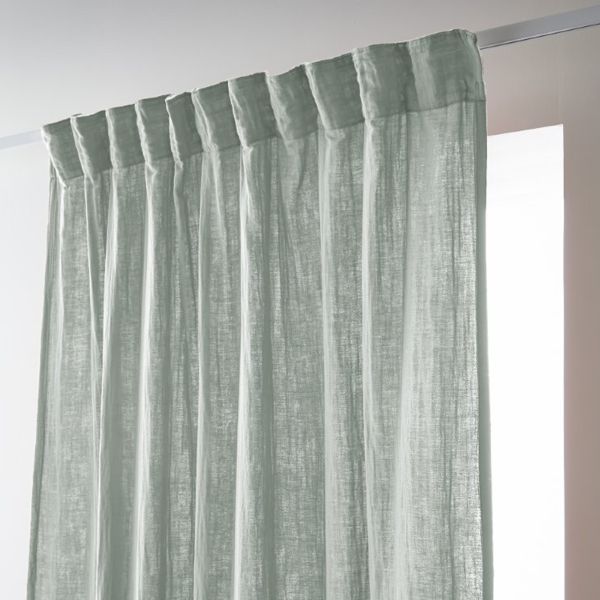 Rideau galon fronceur 140x240 cm Gaze de Coton Eucalyptus