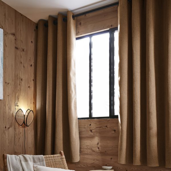 Rideau occultant polaire 140x180 cm Polyester Camel