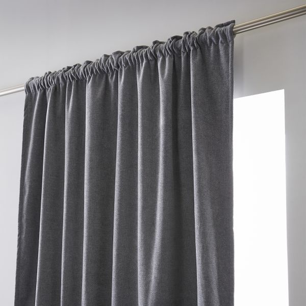Rideau galon fronceur + polaire 140x260 cm Polyester Titane