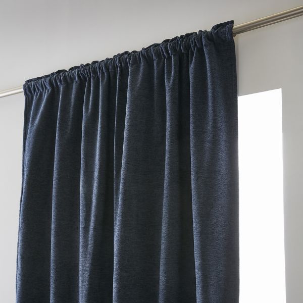 Rideau galon fronceur + polaire 140x260 cm Polyester Minuit