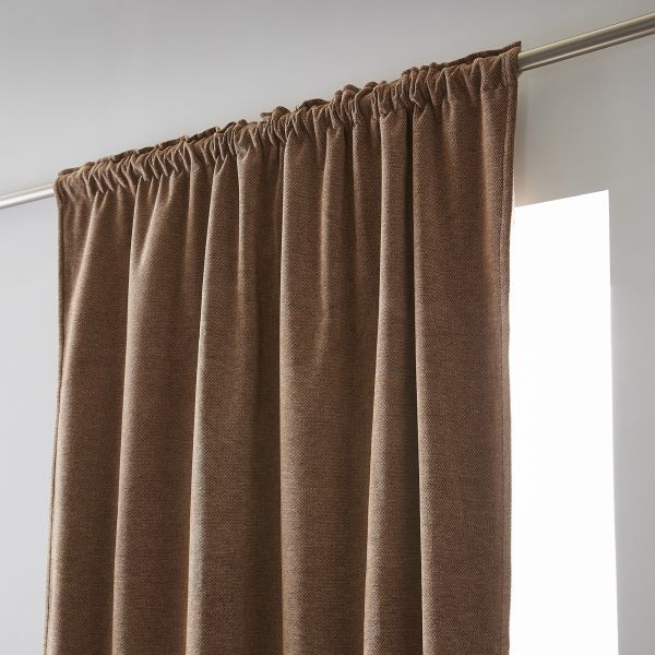 Rideau galon fronceur + polaire 140x260 cm Polyester Camel