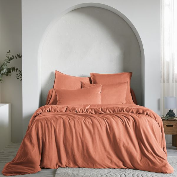 Housse de couette 240x260 cm Lyocell Terracotta