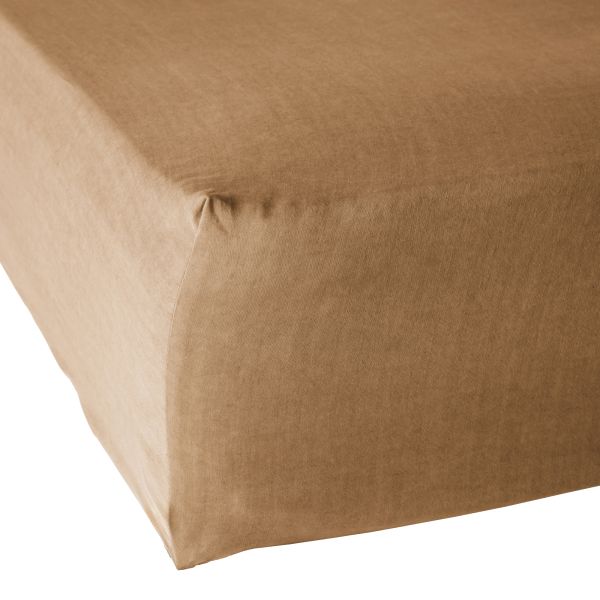 Drap housse 160x200 cm Lyocell Camel
