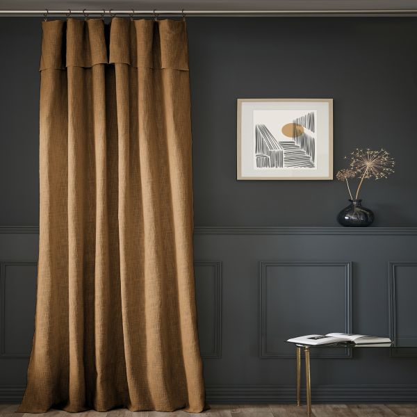 Rideau ajustable 140x270 cm Coton Camel