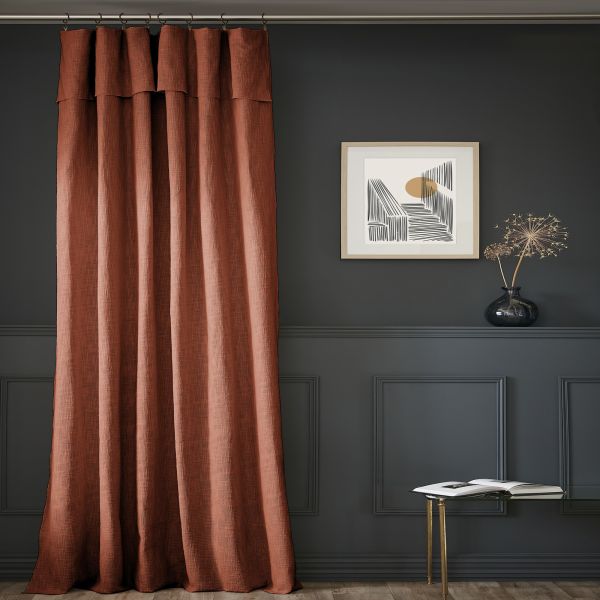 Rideau ajustable 140x270 cm Coton Terracotta