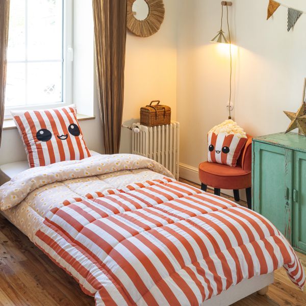 Parure de lit enfant 140x200 cm Coton Fresh Popcorn