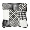 Coussin patchwork blanc noir déhoussable 40x40 cm