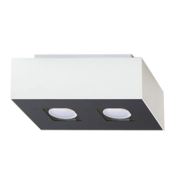 Plafonnier Acier Blanc/Noir GU10 2 Mono