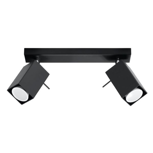 Plafonnier Acier Noir GU10 2 Merida