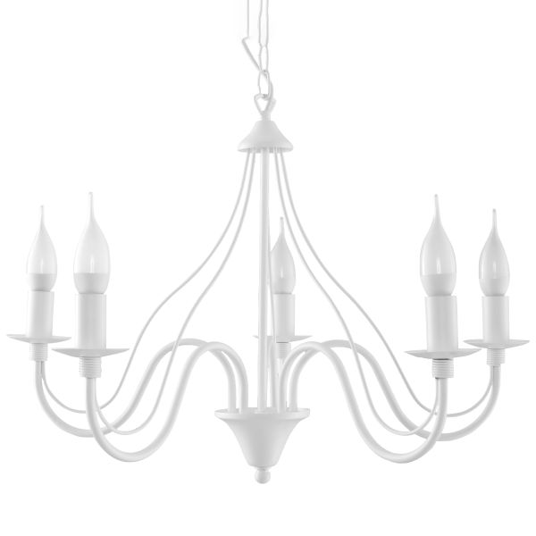 Lustre Acier Blanc E14 5 Minerwa