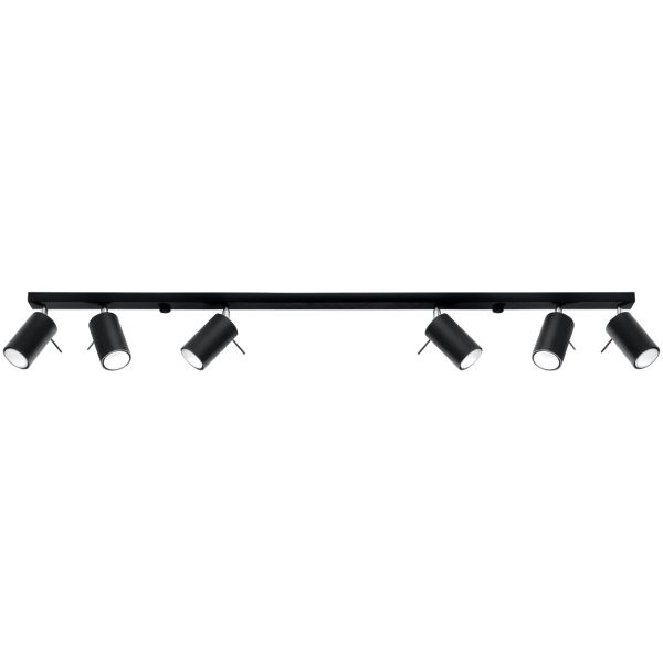 Plafonnier Acier Noir GU10 6 Ring