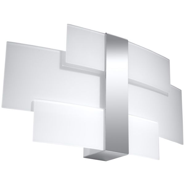Applique Acier Chrome/Blanc G9 2 Celia