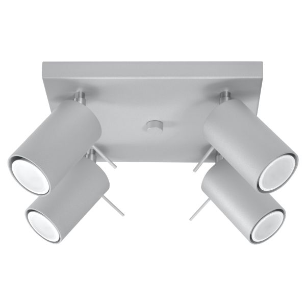 Plafonnier Acier Gris GU10 4 Ring