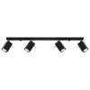Plafonnier Acier Noir GU10 4 Merida Line