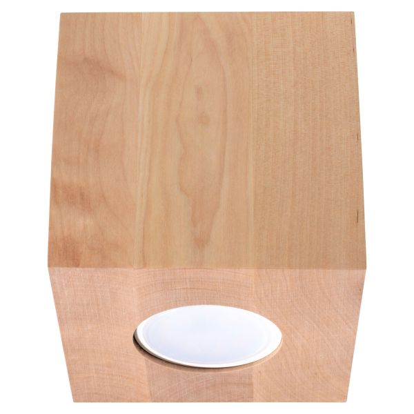 Plafonnier Bois Bois Naturel GU10 1 Quad