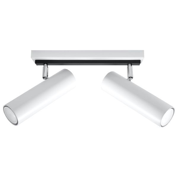 Plafonnier Acier Blanc GU10 2 Direzione
