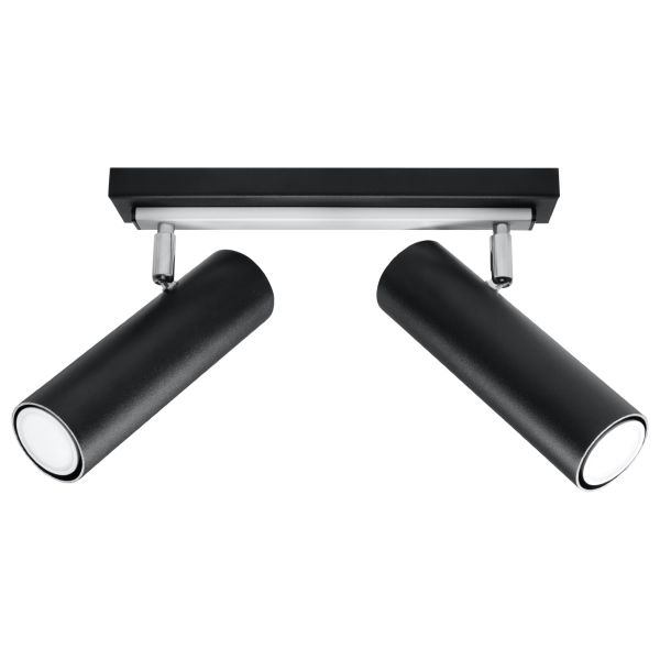 Plafonnier Acier Noir GU10 2 Direzione