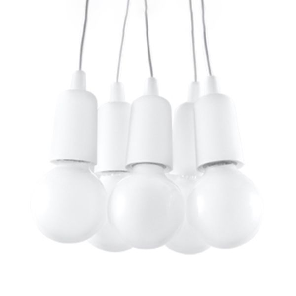 Suspension PVC Blanc E27 5 Diego
