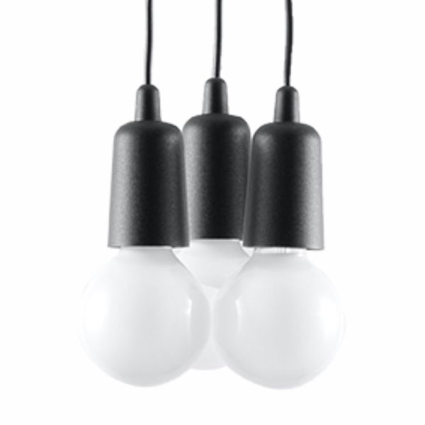 Suspension PVC Noir E27 3 Diego