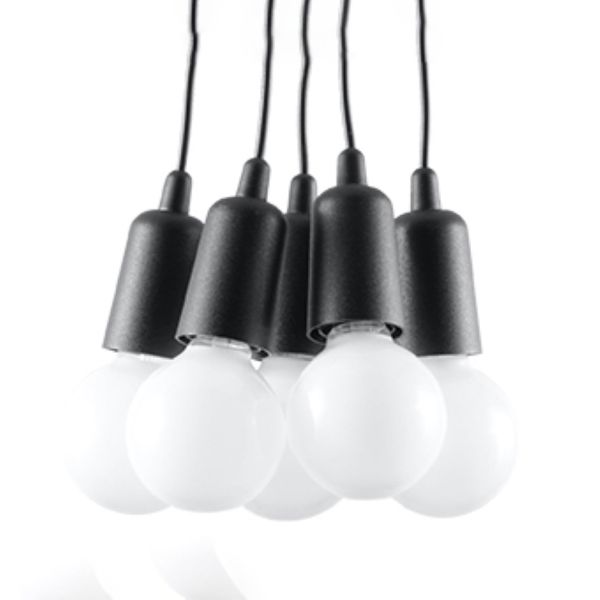 Suspension PVC Noir E27 5 Diego