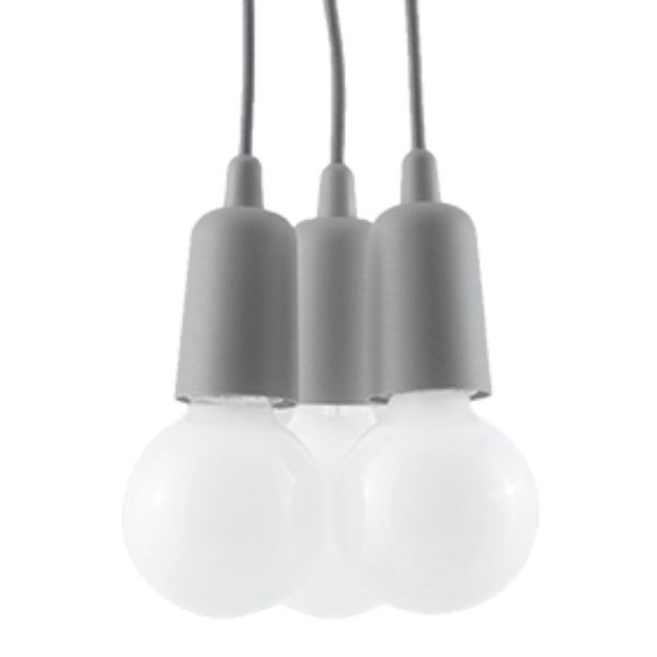 Suspension PVC Gris E27 3 Diego
