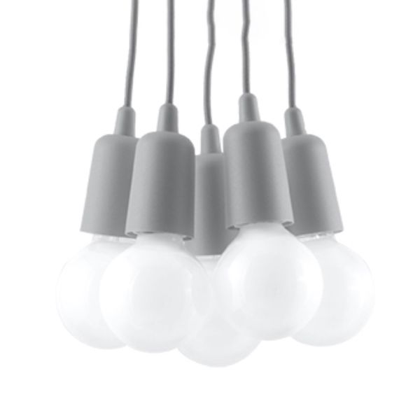 Suspension PVC Gris E27 5 Diego