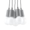 Suspension PVC Gris E27 5 Diego