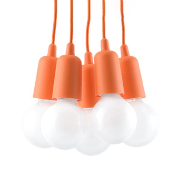 Suspension PVC Orange E27 5 Diego