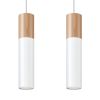 Suspension Acier Bois Naturel/Blanc GU10 2 Pablo