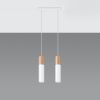 Suspension Acier Bois Naturel/Blanc GU10 2 Pablo