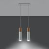 Suspension Acier Bois Naturel/Blanc GU10 2 Pablo
