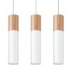 Suspension Acier Bois Naturel/Blanc GU10 3 Pablo