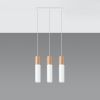 Suspension Acier Bois Naturel/Blanc GU10 3 Pablo