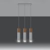 Suspension Acier Bois Naturel/Blanc GU10 3 Pablo