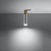 Plafonnier Acier Bois Naturel/Blanc GU10 1 Pablo