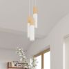 Plafonnier Acier Bois Naturel/Blanc GU10 1 Pablo