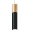Suspension Acier Bois Naturel/Noir GU10 1 Pablo